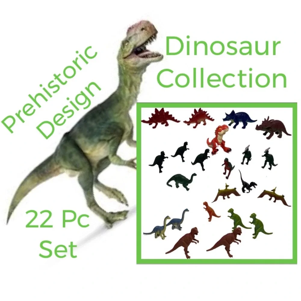 Vintage Dinosaur Collection Prehistoric Action Figures Vintage Toys Set 22 Pc